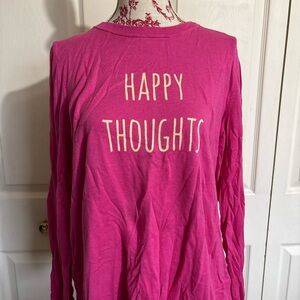 Talbots Pink Long Sleeve Sweater with 'Happy Thoughts'